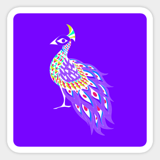 purple shining phoenix peacock ecopop pattern Sticker